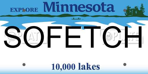 SOFETCH Minnesota License Plate
