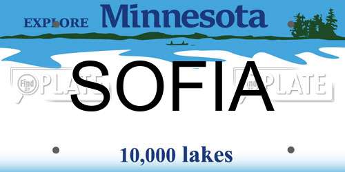 SOFIA Minnesota License Plate
