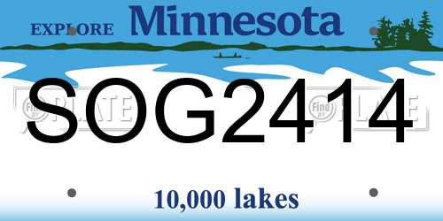 SOG2414 Minnesota License Plate