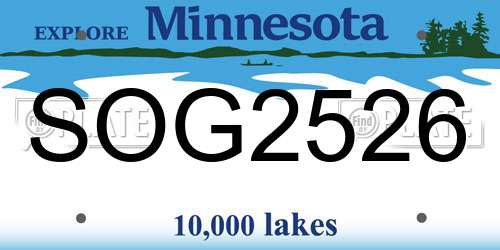 SOG2526 Minnesota License Plate