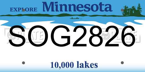 SOG2826 Minnesota License Plate