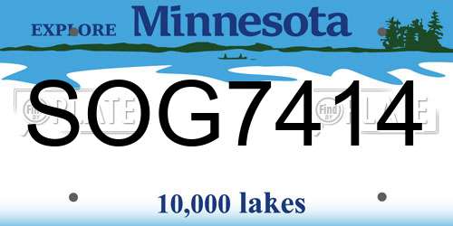SOG7414 Minnesota License Plate