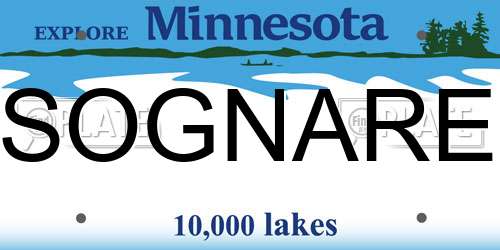 SOGNARE Minnesota License Plate