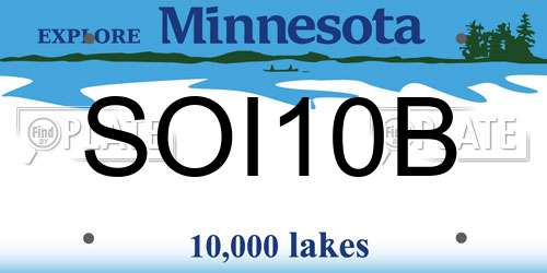 SOI10B Minnesota License Plate
