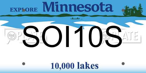 SOI10S Minnesota License Plate