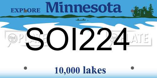 SOI224 Minnesota License Plate