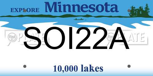 SOI22A Minnesota License Plate