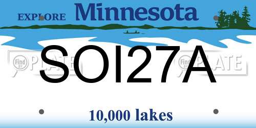 SOI27A Minnesota License Plate