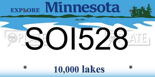 SOI528 Minnesota License Plate