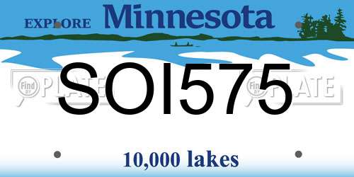 SOI575 Minnesota License Plate
