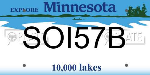 SOI57B Minnesota License Plate