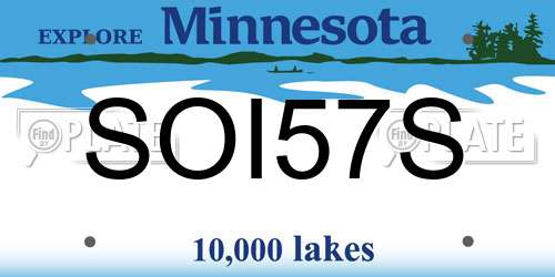 SOI57S Minnesota License Plate
