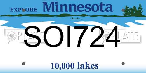 SOI724 Minnesota License Plate