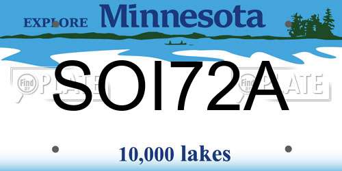 SOI72A Minnesota License Plate