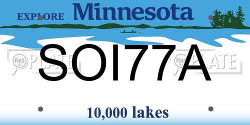 SOI77A Minnesota License Plate