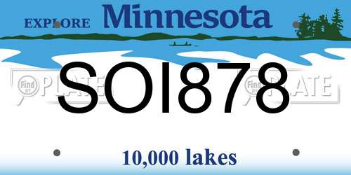 SOI878 Minnesota License Plate