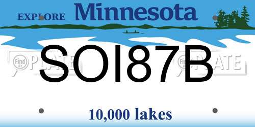 SOI87B Minnesota License Plate