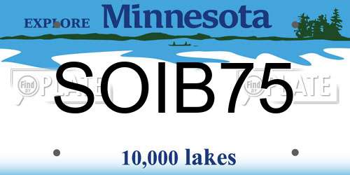 SOIB75 Minnesota License Plate