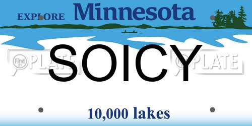 SOICY Minnesota License Plate