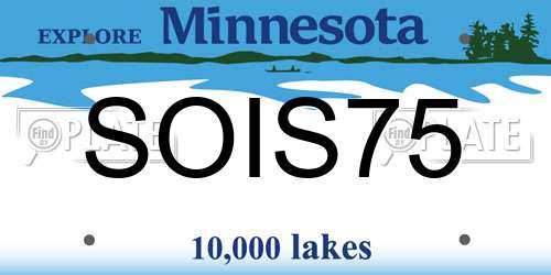 SOIS75 Minnesota License Plate