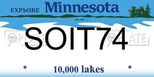 SOIT74 Minnesota License Plate