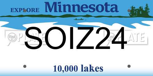 SOIZ24 Minnesota License Plate