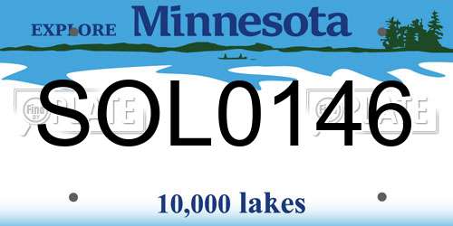SOL0146 Minnesota License Plate