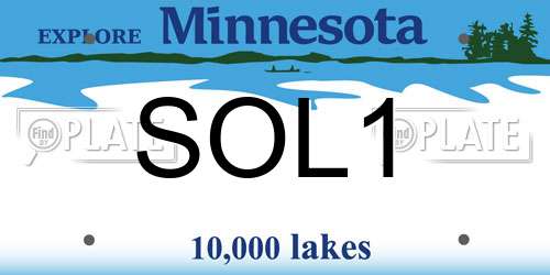 SOL1 Minnesota License Plate
