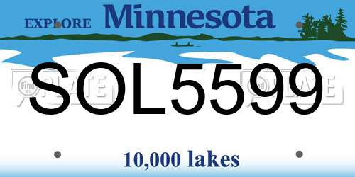 SOL5599 Minnesota License Plate