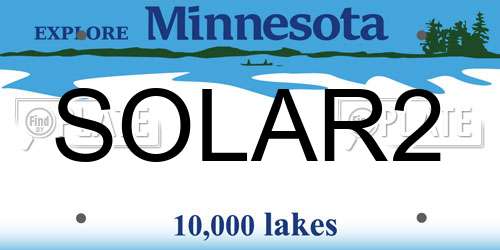 SOLAR2 Minnesota License Plate
