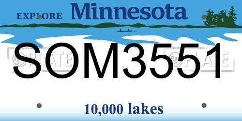 SOM3551 Minnesota License Plate