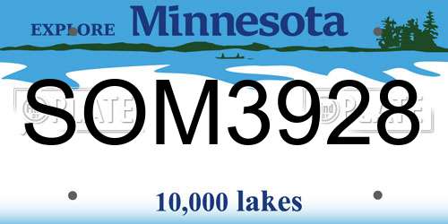 SOM3928 Minnesota License Plate