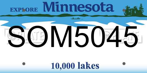SOM5045 Minnesota License Plate