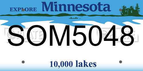 SOM5048 Minnesota License Plate