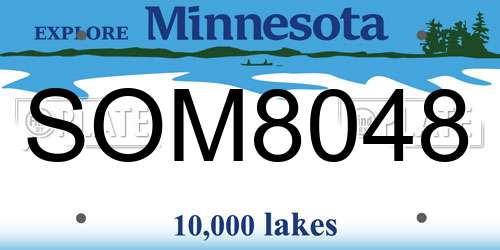 SOM8048 Minnesota License Plate