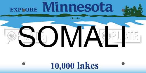SOMALI Minnesota License Plate