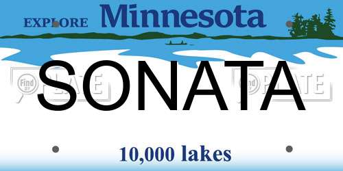 SONATA Minnesota License Plate
