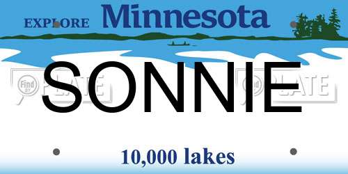 SONNIE Minnesota License Plate