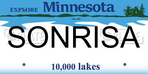 SONRISA Minnesota License Plate