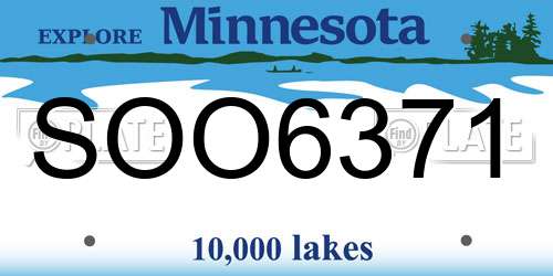 SOO6371 Minnesota License Plate