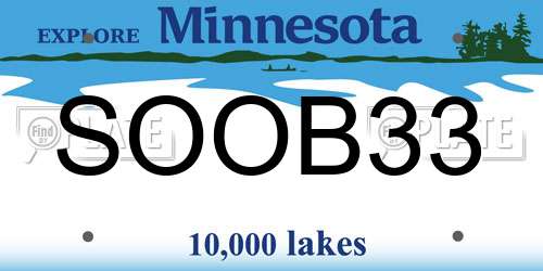 SOOB33 Minnesota License Plate