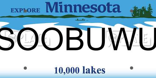 SOOBUWU Minnesota License Plate
