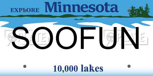 SOOFUN Minnesota License Plate