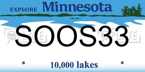 SOOS33 Minnesota License Plate
