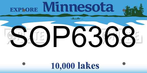 SOP6368 Minnesota License Plate