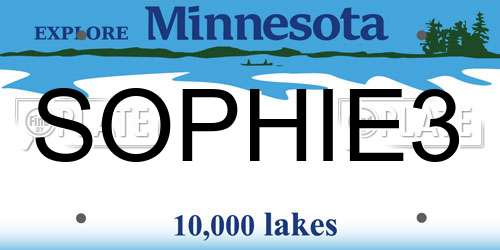 SOPHIE3 Minnesota License Plate