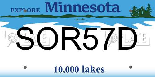SOR57D Minnesota License Plate
