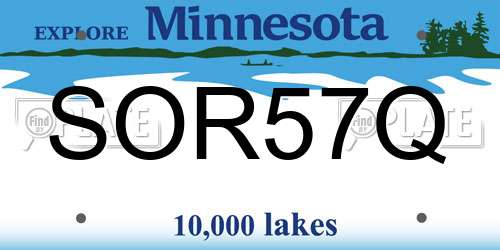 SOR57Q Minnesota License Plate