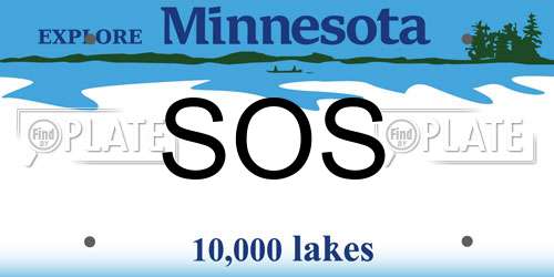 SOS Minnesota License Plate