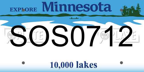 SOS0712 Minnesota License Plate